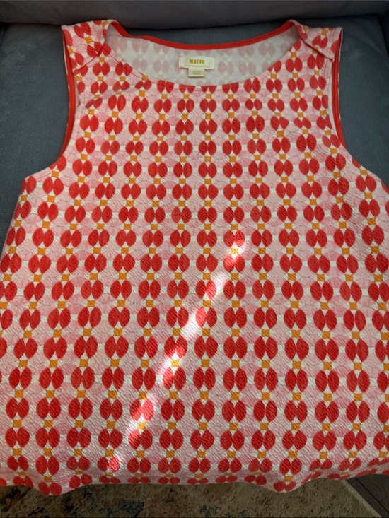 Anthropologie Tops - Anthropologie Orange and Cream Geometric Tank